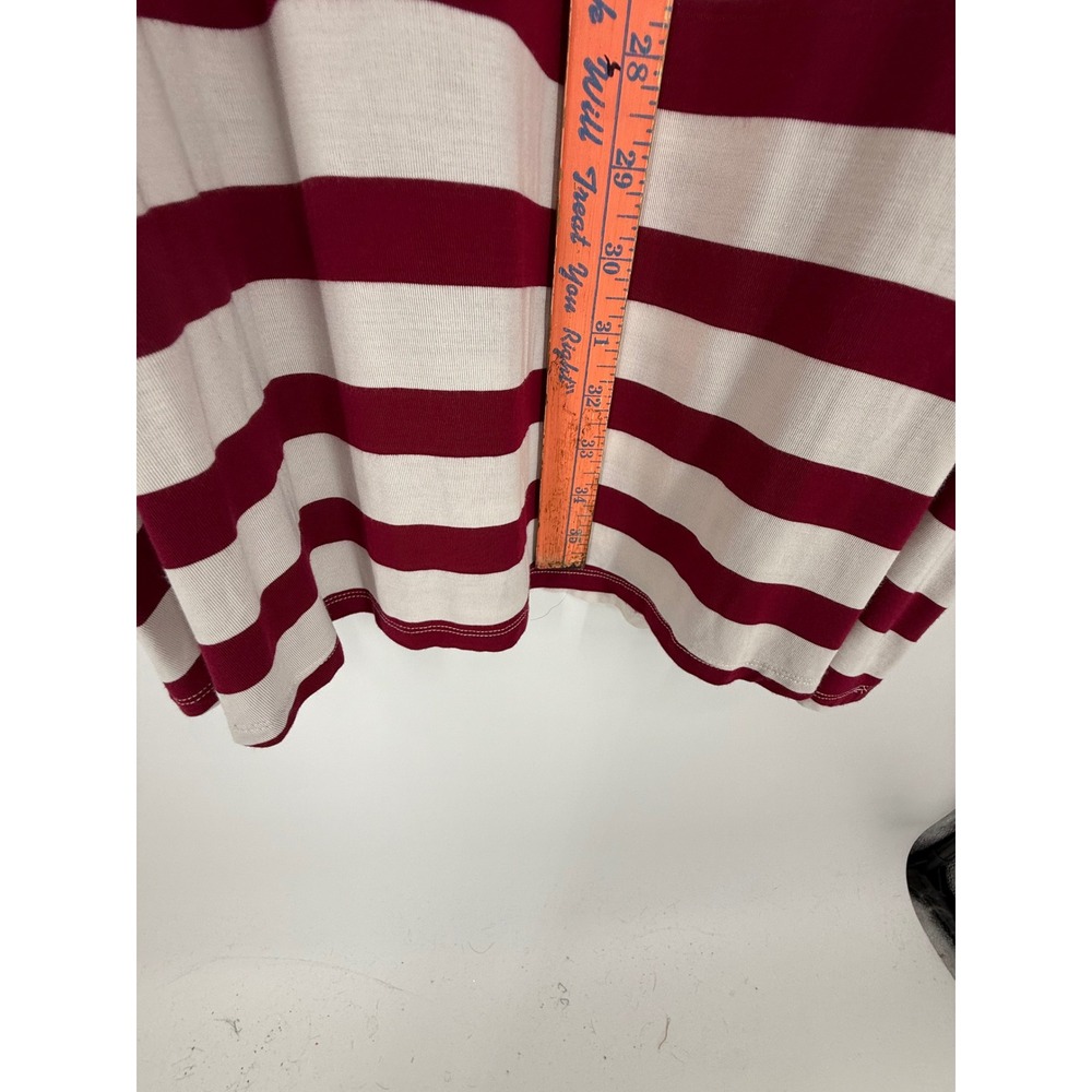 Soma Striped Sleeveless Dress Sleep Shirt Women XXL Burgundy Cream Racerback - Picture 7 of 8